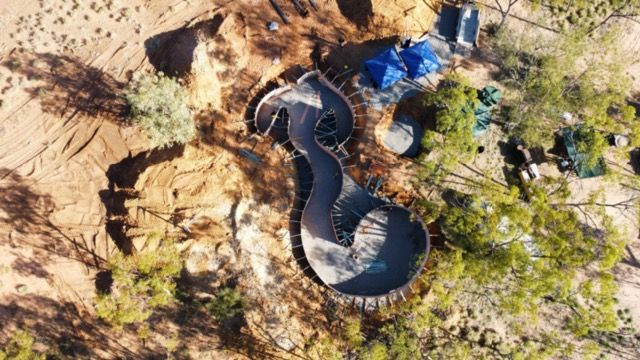 Rainbow Serpent pool under construction at the Outback Fringe Camp Resort.