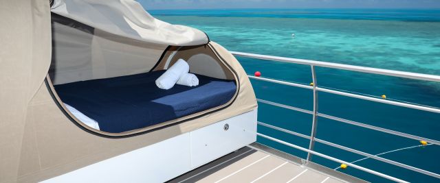 Bed on a pontoon you can sleep in overnight